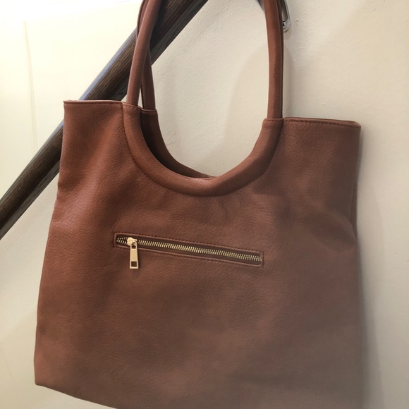 Brand new, softest, brown faux leather tote bag. - Picture 2 of 6